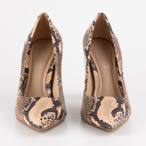 Aldo Snakeskin Heel peach & black women’s 9 - Picture 10 of 10